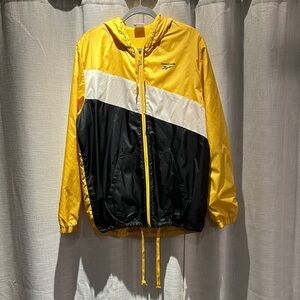 Reebok Yellow and Black Windbreaker Jacket